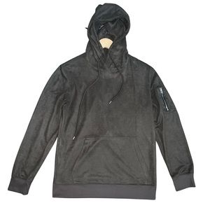 Thick Long-Sleeve Suede Hoodie